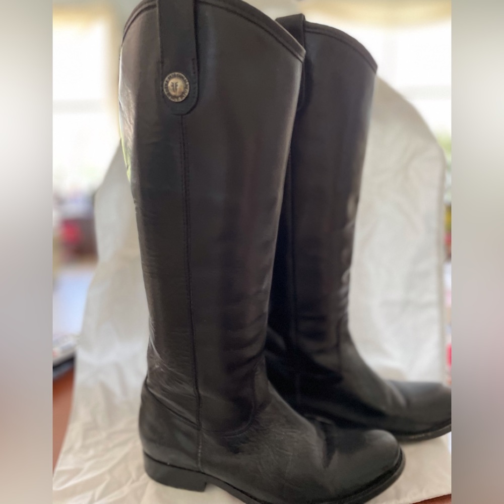Womens Black Leather Frye Riding Boots EUC 5.5B